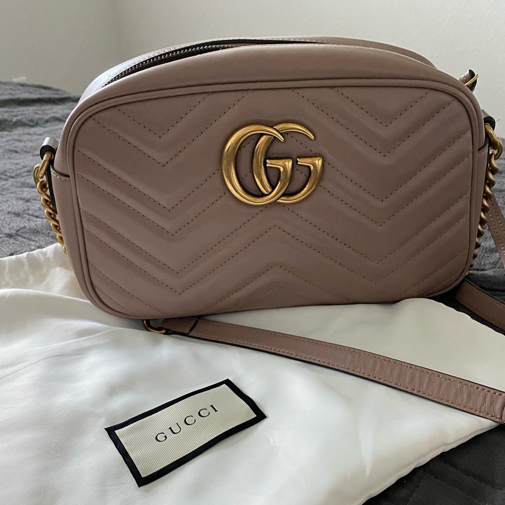 SOLD!! Gucci GG Marmont Small Matelasse in Pink